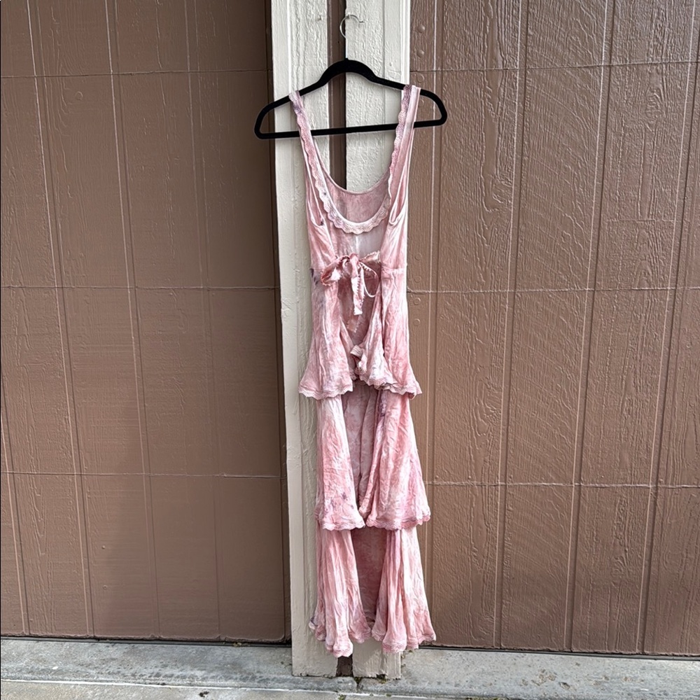 Free People Pink Sleeveless Tiered Maxi Sundress - Picture 3 of 6